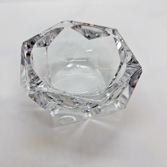 Val St Lambert Crystal Ashtray Diamond Cut Faceted - Picture 2 of 11